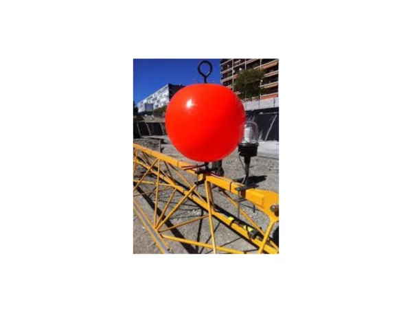 Markierungsballon rot, mit Stange, Luftfahrthindernis – Image 2